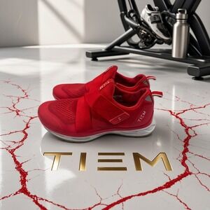 TIEM Slipstream Indoor Cycling Shoes Red Women 8 SPD Cleat 100047W